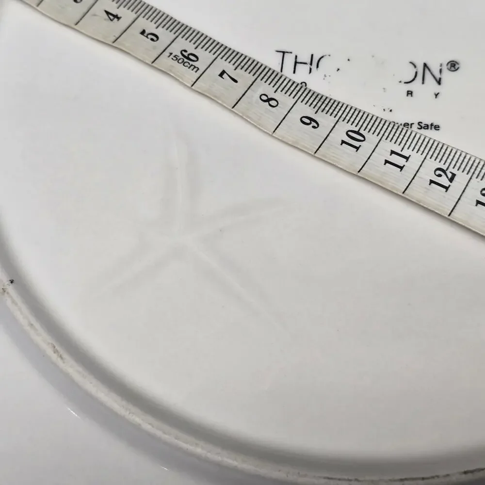 Thomson Hampton Seashell Starfish Embossed 3D Pattern Dinner & Dessert Plate Set